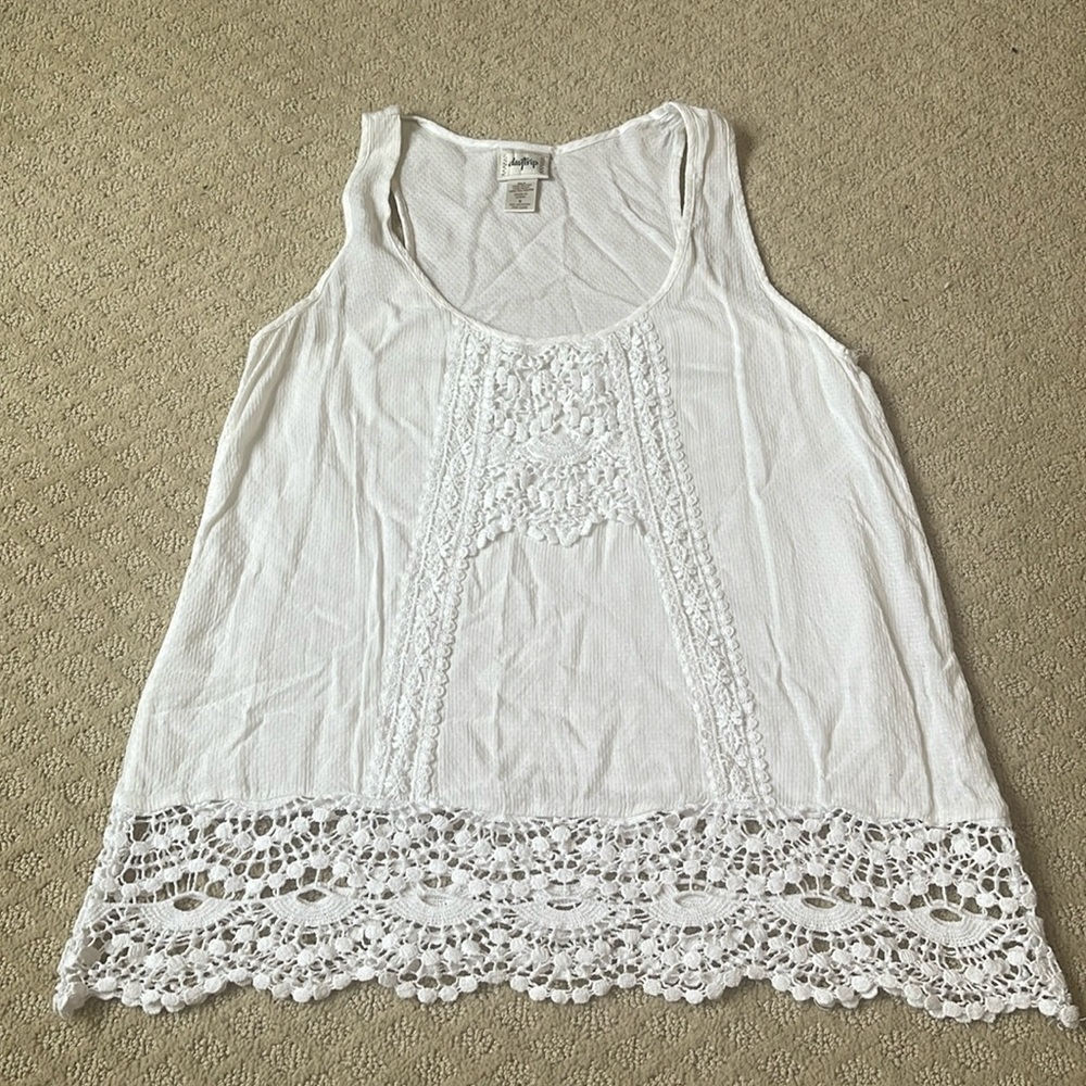 Daytrip White Lace Tank Top
